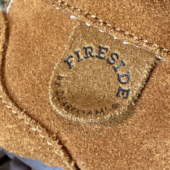 Fireside Women’s Tan Suede Moccasin Slippers Size 6 US /EU 37 - Picture 7 of 12